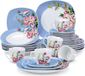 Sovereign Assiettes – 6 personnes – 30 pièces – Bleu Céramique – Service de table – Assiettes