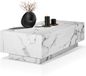 Tectake Table basse Lasley - Rectangulaire - MDF - Aspect marbre blanc - 120 x 60 x 35 cm
