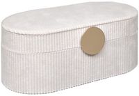 Atmosphera Sieraden/bijouterie kistje - 25 x 13 x 10 - creme - juwelenkistje met rits - vakjes indeling