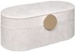 Atmosphera Sieraden/bijouterie kistje - 25 x 13 x 10 - creme - juwelenkistje met rits - vakjes indeling