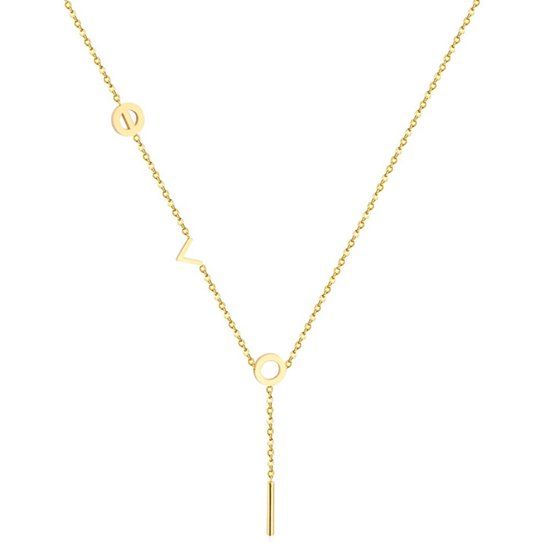 Cilla Jewels dames ketting Edelstaal Verguld Goudkleurig Bar T
