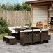 Prolenta Maison Exclusive - Tuinset voor buiten, 11-delig, met kussens, bruin, van gevlochten polyraan