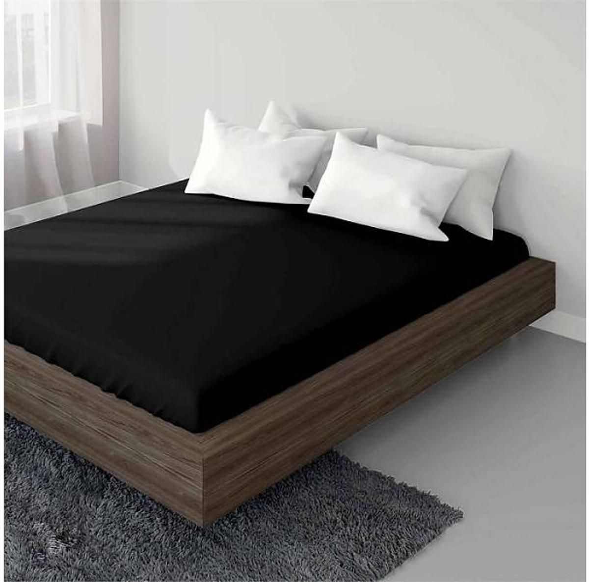 Suite sheets Jersey Hoeslaken Zwart 2-Persoons - 140/160 x 200 cm