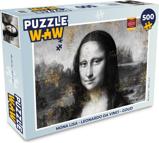 MuchoWow Puzzel Mona Lisa - Leonardo da Vinci - Goud - Legpuzzel - Puzzel 500 stukjes