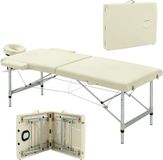HOMCOM Massagetafel - Aluminiumlegering - 210x90x84cm - Crème
