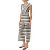 Comma Jurk V-hals Lange mouw Beige Polyester 46