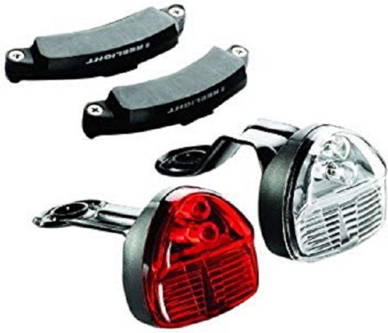 Reelight SL120 Flash Dynamo V-brake/rollerbrake Verlichtingsset - Zwart