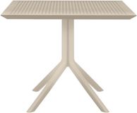 CLP Sky Tafel - eettafel - tuintafel - binnen en buiten - 80 x 80 cm - kunststof - taupe
