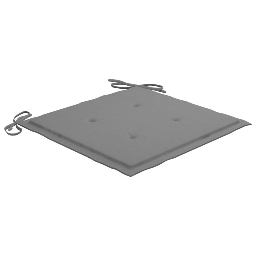 VidaXL Tuinstoel Terras Gecapitonneerde zitting Acaciahout Grijs 8 Stuks