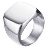 Mendes Stalen zegelring zilverkleurig - 20mm