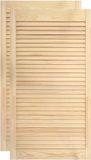 vidaXL - Kastdeuren - met - lamellen - 2 - st - 99,3x39,4 - cm - massief - grenenhout