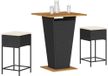 Maison Exclusive - Ensemble de jardin 3 pièces pour un bar, avec coussins, noir, en polyrotin