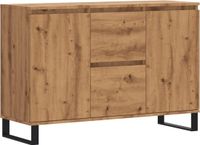 vidaXL Dressoir Artisanaal Eikenkleurig Bewerkt Hout 101,5x35x70 cm