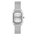 Radiant - Montre analogique à quartz pour femme, boîtier rect n-s de 33,50 mm, cadran argent/gris, bracelet en acier avec fermeture à fermoir à broche ou à pression, pile incluse, étanche 3 ATM