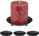 Merkloos Relaxdays Kaarsenhouder Stompkaars - Set van 4 - Ø 10 cm - Rond - Metaal - Zwart