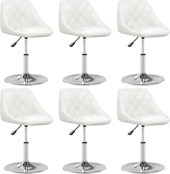 vidaXL Eetkamerstoelen 6 stuks kunstleer wit