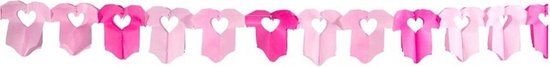 Folat Baby Thema Slinger met Rompertjes - 6m - Geboorte Versiering Meisjes - Roze - Papier