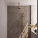 Brauer Gold Carving Thermostatische Regendoucheset Inbouw - Hoofddouche 20 cm - Handdouche Staaf - Doucheslang - Geintegreerde Glijstang - Geborsteld Goud