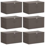 vidaXL Opbergbox 6 st nonwoven stof 60 x 43 x 35 cm 90,3 l grijs