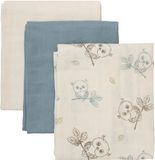 Pippi Babywear Kinderluier van biologisch mousseline (3-pack) Metal Mint