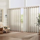 Elrene Home Fashions Carmen Extra Breed Binnen/Buiten Sheer Doorloop Venster Gordijnpaneel, 114" x 108" (1, natuurlijk