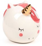 Spaarpot Bol Spaarpot - Unicorn Magic Betoverde Regenboog Eenhoorn Wit - 11x9,5x10,5cm