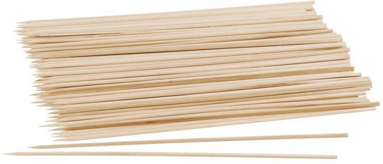 Fackelmann Set van 100 houten spiesjes 20 cm Nature