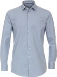 VENTI modern fit overhemd - jersey - blauw - Strijkvriendelijk - Boordmaat: 43