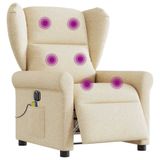 vidaXL Elektrische Massagestoel Crème Stof