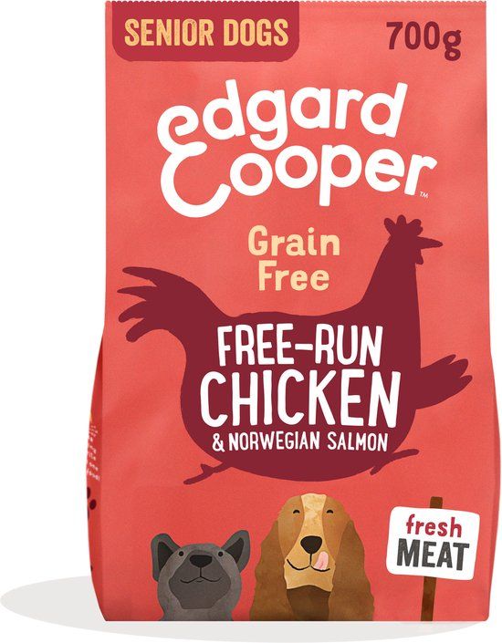 Edgard & Cooper Free-Run Chicken Senior Kip&Zalm&Broccoli - Hondenvoer - 700 g Graanvrij