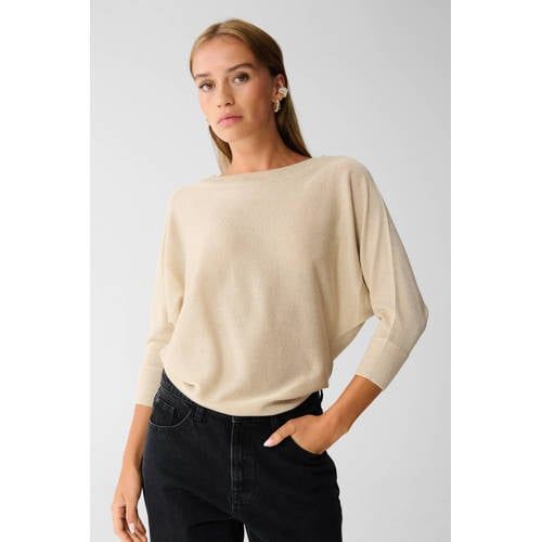 Shoeby top Glitter batwing zand