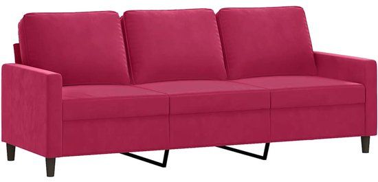 vidaXL Driezitsbank 180 cm fluweel wijnrood