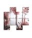 Homemania muurschildering, bootfoto, 4 natuur- en landschappen per woonkamer, meerkleurig, 76 x 0,3 x 50 cm, HM204PMDF58, MDF