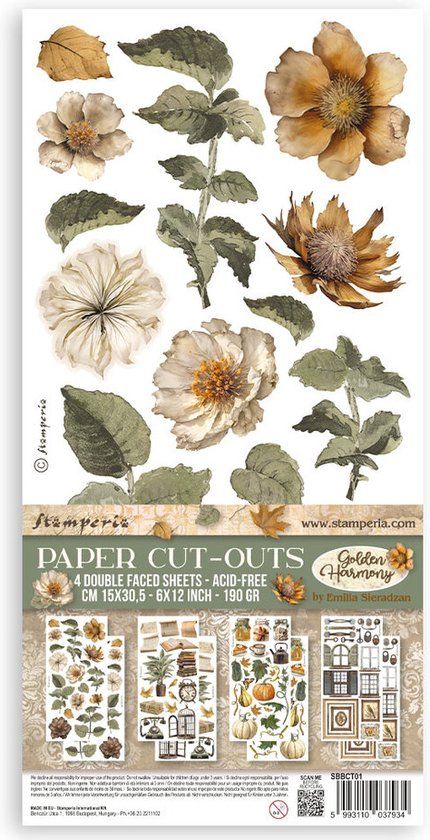 Stamperia Golden Harmony Paper Cut-outs (SBBCT01)