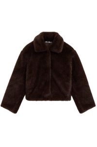 WE Fashion imitatiebont faux fur jas - donkerbruin