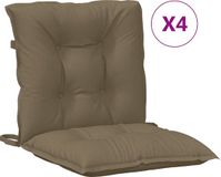 vidaXL Stoelkussens - Lage Rug - Set van 4 - Stof - Gemêleerd - Taupe
