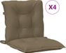 vidaXL Stoelkussens - Lage Rug - Set van 4 - Stof - Gemêleerd - Taupe