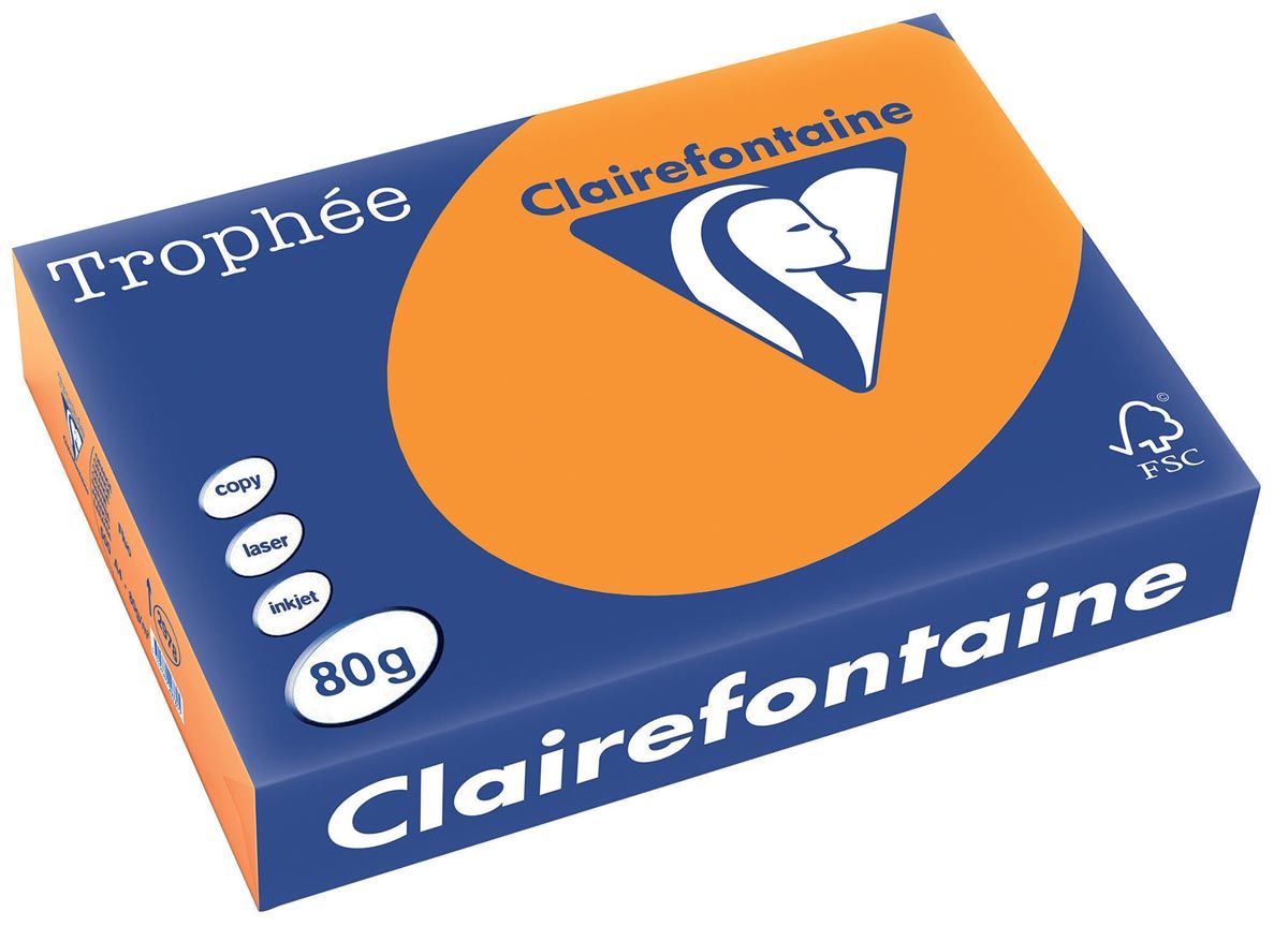 Clairefontaine Trophée Intens A4 fluo oranje 80 g 500 vel