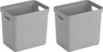 Sunware Opbergbox Sigma - 2x - kunststof - lichtgrijs - 13 liter - 35 x 25 x 36.3 cm