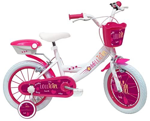 ATLAS Lolli Girl meisjesfiets - 14 inch - wit en fuchsia - 2023 model