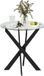 Homcom Eettafel Gehard Glas en Staal Zwart Ø70 x 75H cm