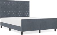 vidaXL Boxspringbed met hoofdeinde, donkergrijs, 160 x 200 cm, fluweel