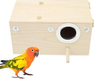 Merkloos / Sans marque Wan GmbH Vogel Nestkast - Broedhok Vogels - Natuurlijke Huisvesting - Ademend Houtontwerp - 24.8 cm Breed - Natuurlijk Hout
