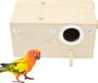 Merkloos / Sans marque Wan GmbH Vogel Nestkast - Broedhok Vogels - Natuurlijke Huisvesting - Ademend Houtontwerp - 24.8 cm Breed - Natuurlijk Hout