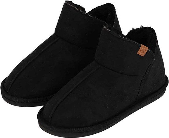 Apollo Pantoffels Dames - Boots Suede - Zwart - Maat 37/38