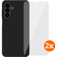 BlueBuilt Samsung Galaxy A26 Back Cover Zwart + Screenprotector Glas Duo Pack