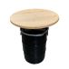 Barrelkings - Industriële Kindertafel/Bijzettafel - Zwart Metaal Olievat - Ø40x72 cm - 60L - Houten Tafelblad