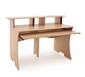 Gear4music modul 3-laags Pro Audio 8U table d'étude, chêne clair