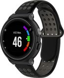 By Qubix Qubix Siliconen sportbandje - Zwart + grijs - Geschikt voor Garmin Forerunner 220 / 230 / 235 / 620 / 630 / 735 (XT)