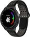 By Qubix Qubix Siliconen sportbandje - Zwart + grijs - Geschikt voor Garmin Forerunner 220 / 230 / 235 / 620 / 630 / 735 (XT)